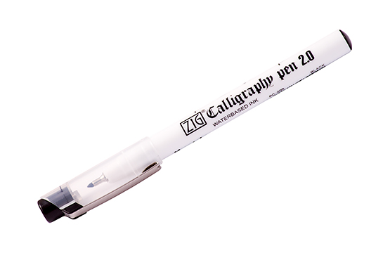 Ручка для каліграфії Kuretake ZIG CALLIGRAPHY PEN Oblique Tip BLACK 2.0мм