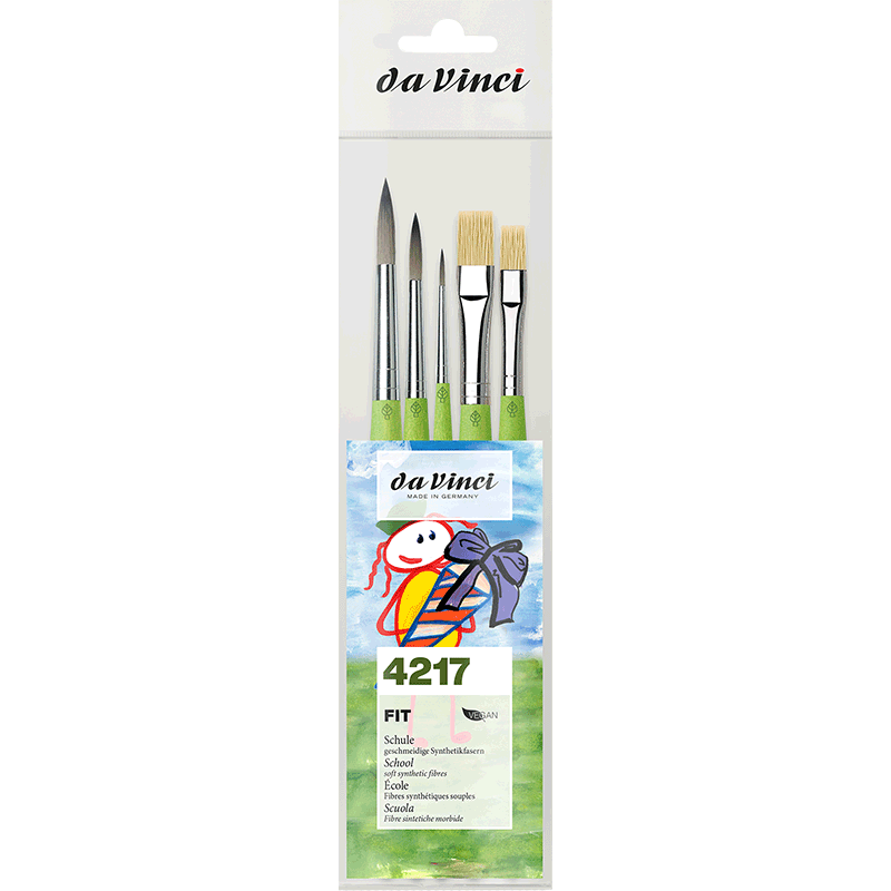 Набір синтетичних пензлів Fit Synthetic & Bristle DaVinci для олії, акрилу та акварелі 5 шт