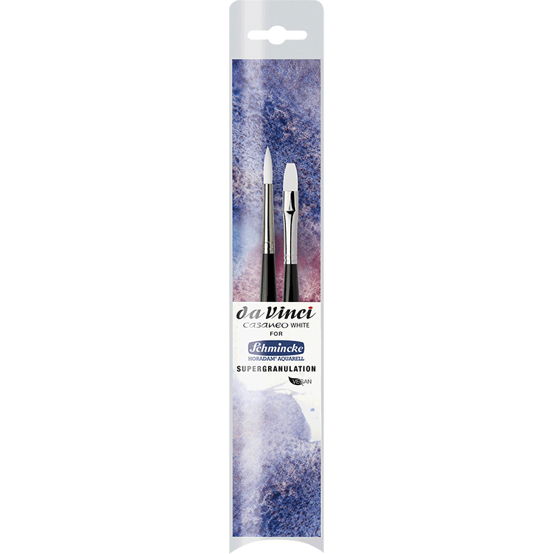 Набір пензлів DaVinci CASANEO WHITE for Schmincke Horadam Aquarell SUPERGRANULATION colours для акварелі 2шт.