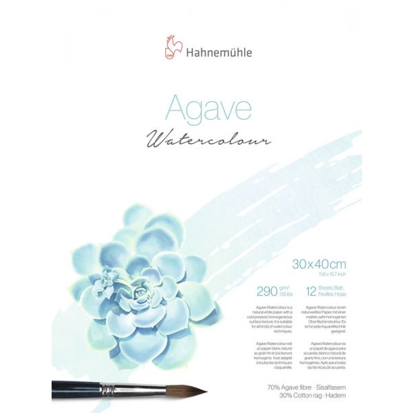 Папір акварельний Hahnemuhle Agave 290 г/м² CP, 30 x 40 см, 12 аркушів, склейка