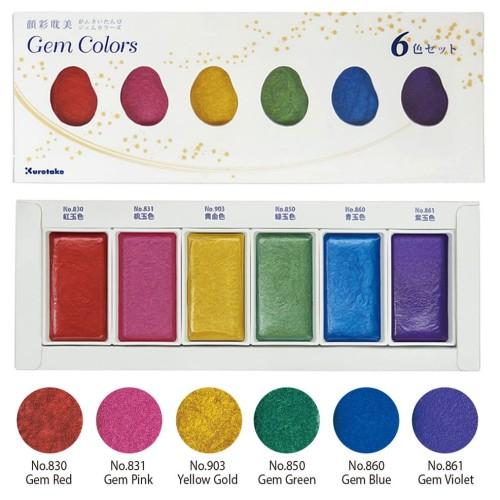 ���� ������������� ���� Kuretake Gansai Tambi Gem Colors 6 �����