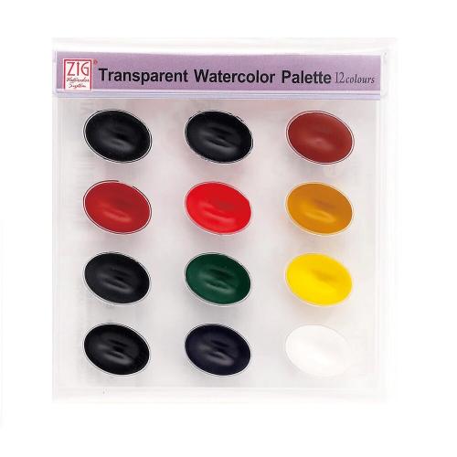 ���� ������������� ���� Kuretake Transparent Watercolor Palette 12 �������