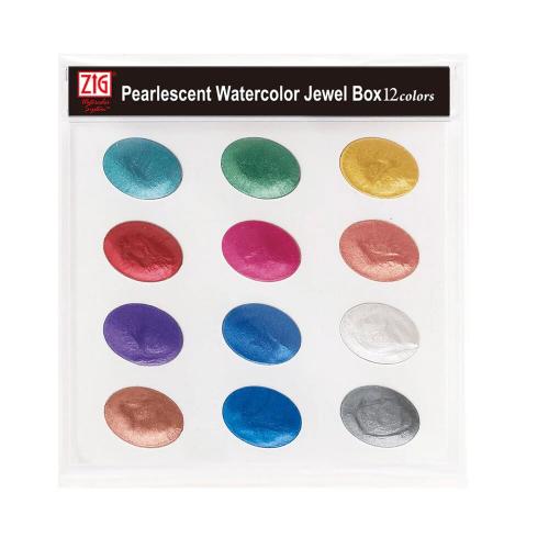���� ������������� ���� Kuretake Pearlescent Watercolor Palette 12 �������