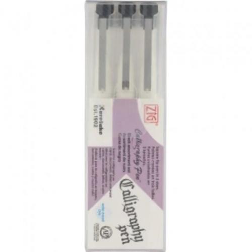 ���� ����� ��� ��������� Kuretake ZIG CALLIGRAPHY PEN Square Tip BLACK 3��.