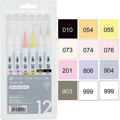 ���� ������� Kuretake ZIG Clean Color Real Brush Colors set B 12��.