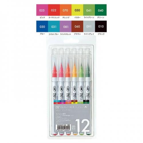 ���� ������� Kuretake ZIG Clean Color Real Brush Colors set 12��.