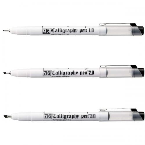 ����� ��� ��������� Kuretake ZIG CALLIGRAPHY PEN Oblique Tip BLACK