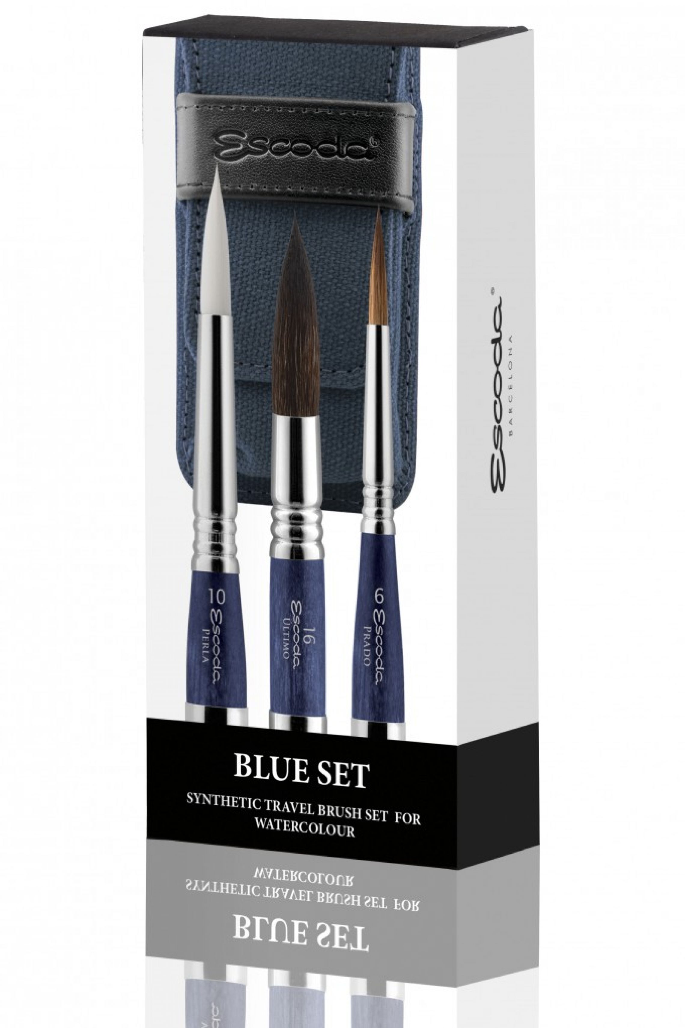Набір пензлів Escoda BLUE TRAVEL 3 шт