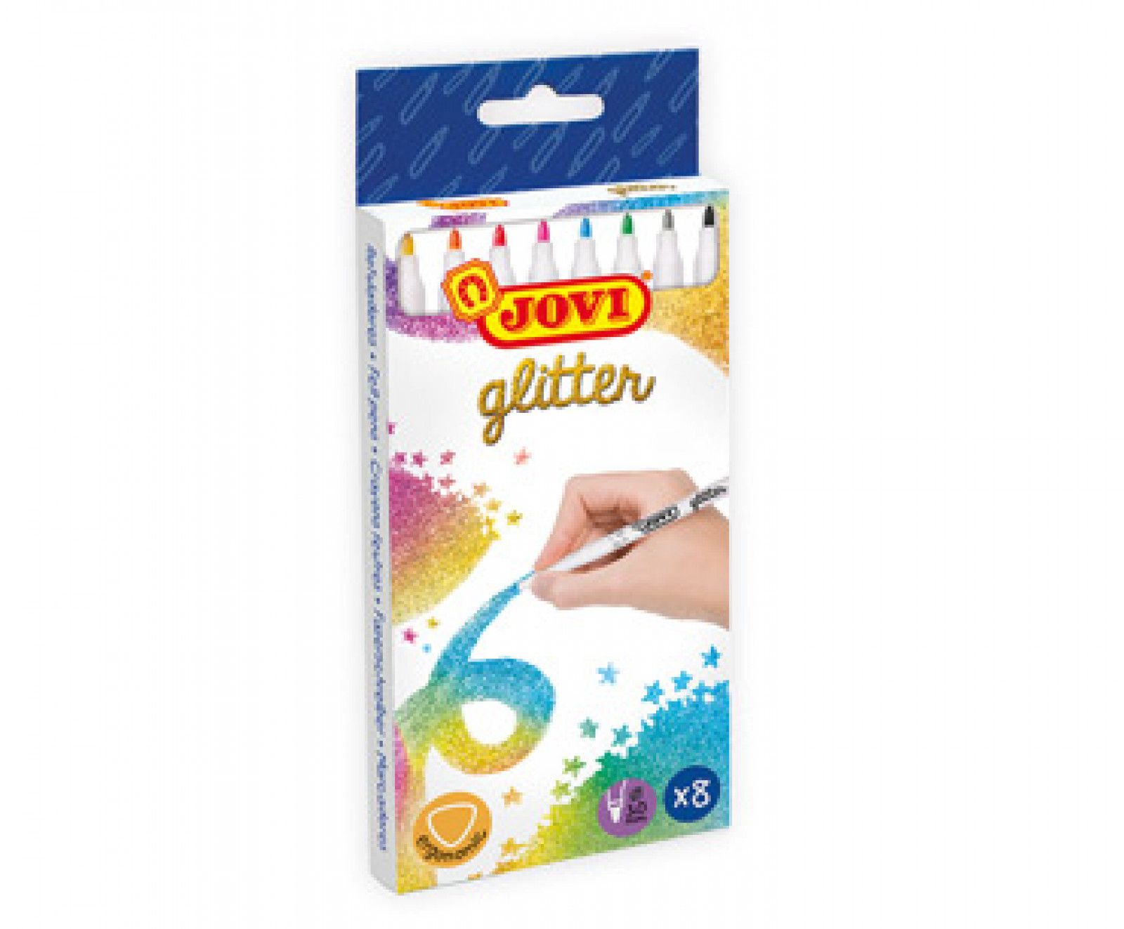 Набір різнокольорових фломастерів з глітером JOVI GLITTER 8 шт.