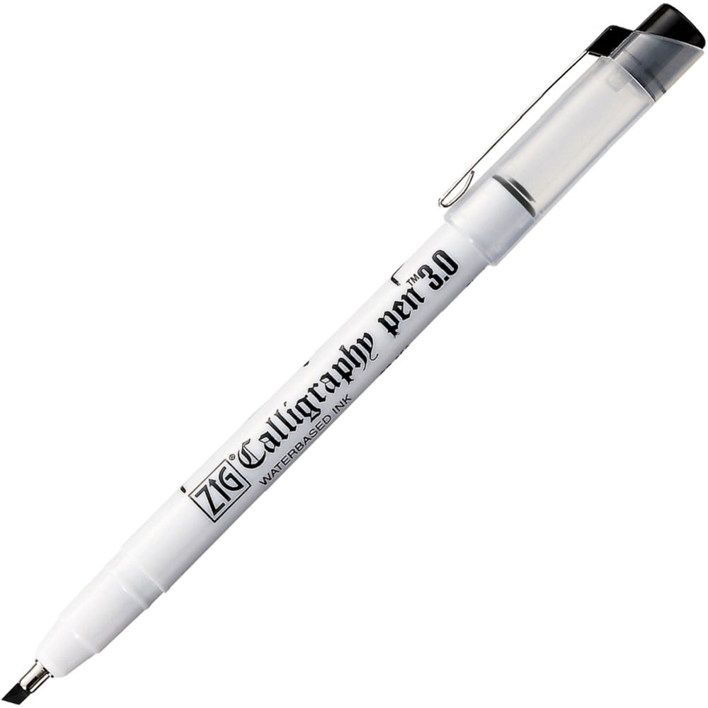 Ручка для каліграфії Kuretake ZIG CALLIGRAPHY PEN Oblique Tip BLACK 3.0мм