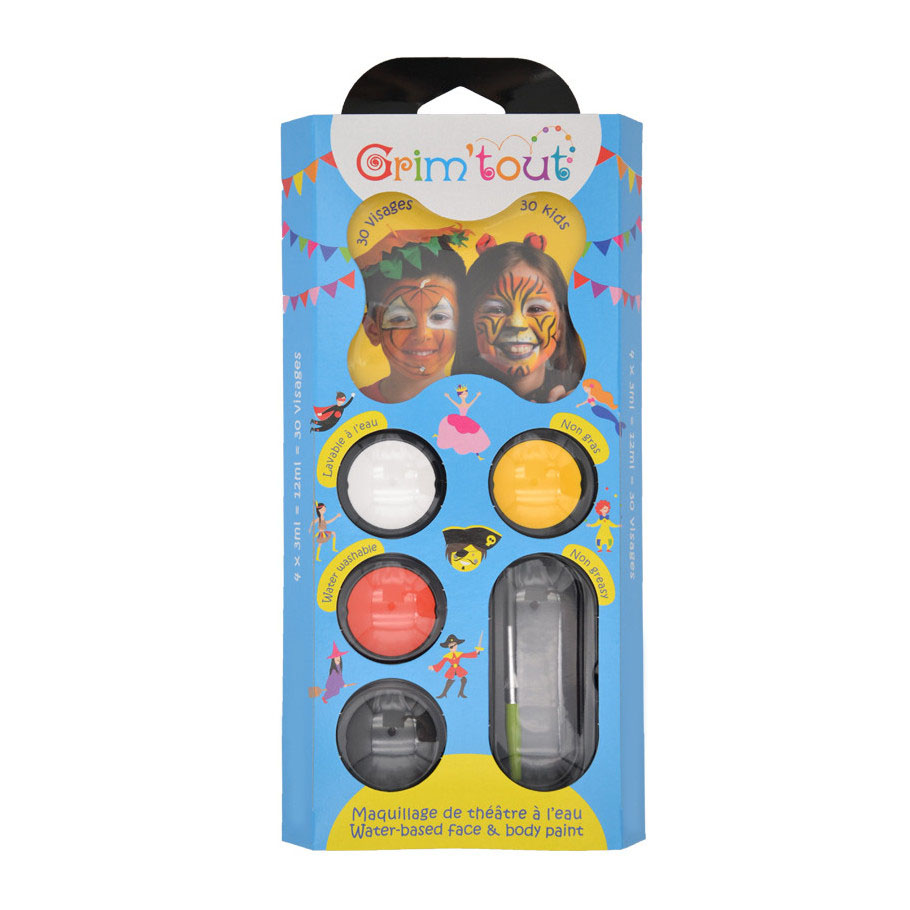 Тематична палітра фарб для гриму GrimTout Тигр та Гарбуз 4 кольори