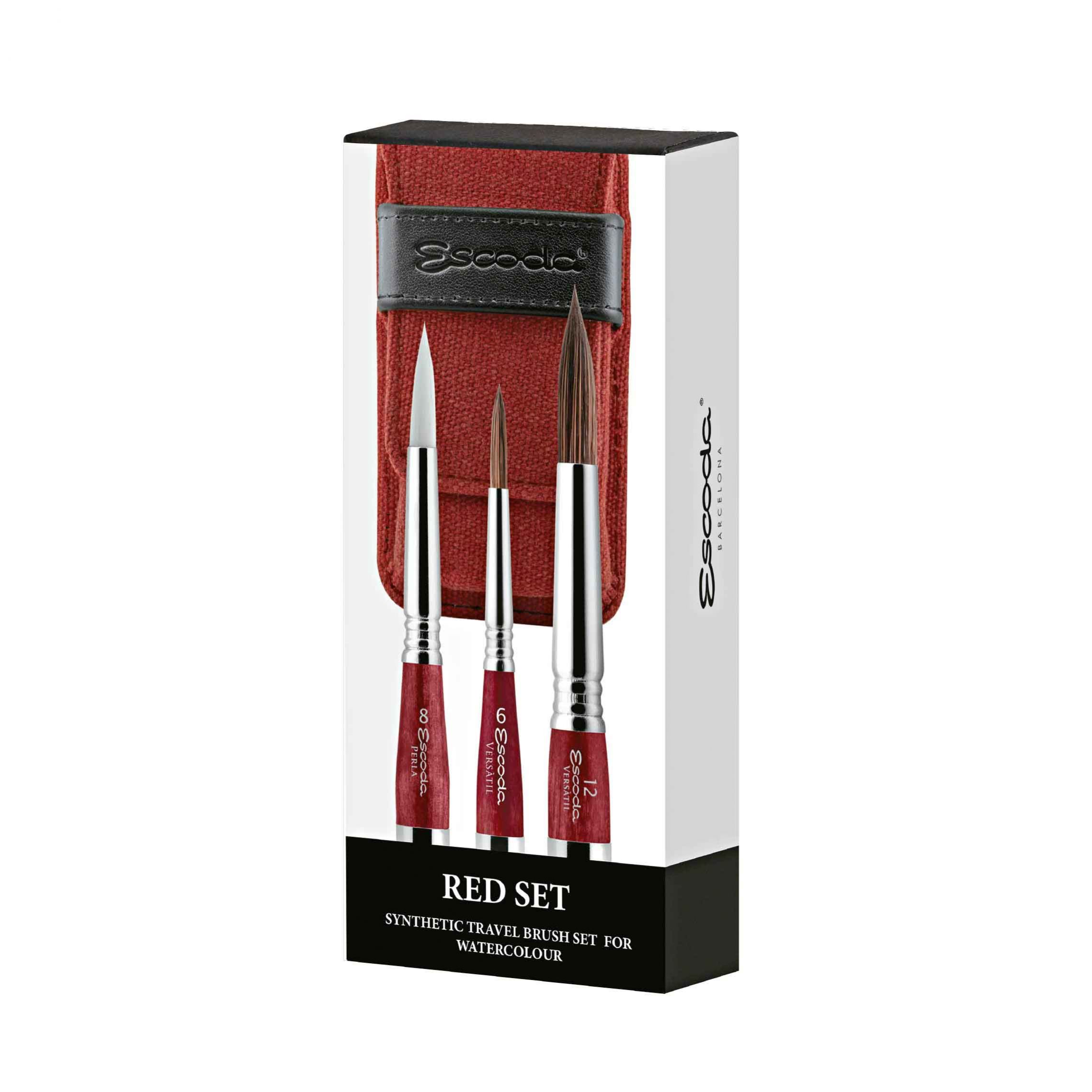 Набір пензлів Escoda RED TRAVEL 3 шт