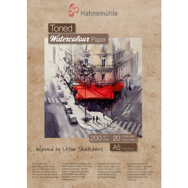 Папір для акварелі тонований Hahnemuhle Toned Watercolour Paper 200 г/м² CP, А5, альбом 20 аркушів, бежевий